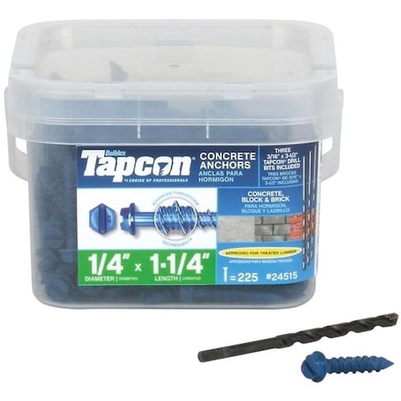 Tapcon Concrete Screw, Steel Climaseal Coated